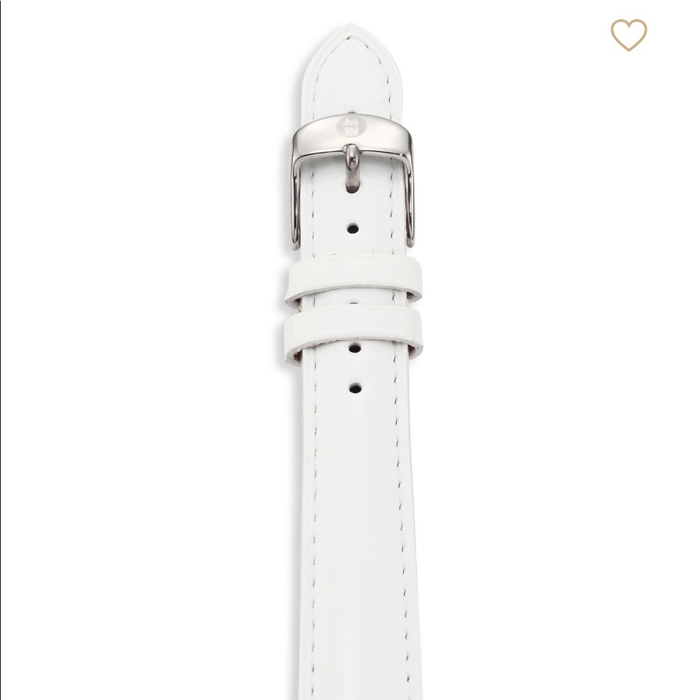 Michele White Leather Watch Straps
